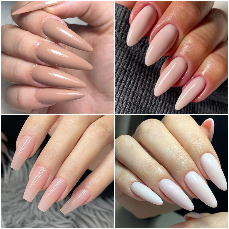 MEET ACROSS-Gel de uñas de extensión rápida, esmalte de uñas semipermanente UV, herramientas de manicura, color blanco leche y Nude, 8ML