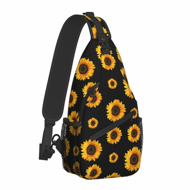 Moda wzór słonecznik Sling plecak typu Crossbody mężczyźni kwiat kwiatowy torba na klatkę piersiową na ramię do podróży