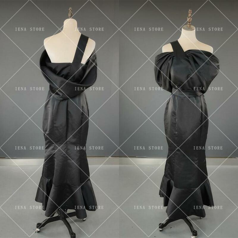IENA-Robes de Rhsirène noires pour femmes, longueur de rinçage, robe de soirée mi-longue, ce qui est Off initié, Dubaï, robe de soirée formelle, Arabie saoudite, 14344 #