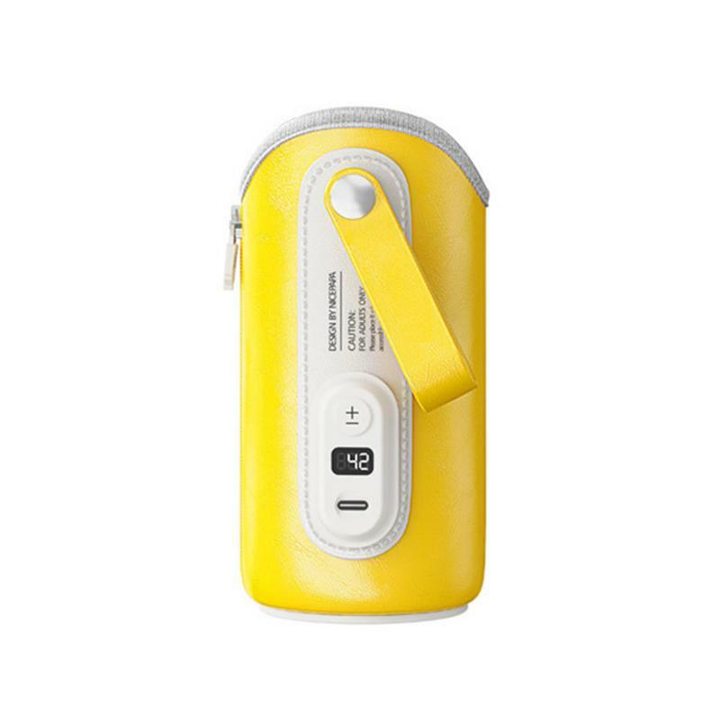 Calentador de botellas portátil USB para coche, termostato de botella de leche, calentador de calor cálido con 5 niveles de temperatura ajustable