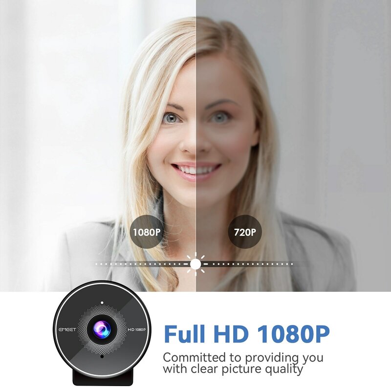 Веб-камера 1080P веб-камера с шумоподавляющим микрофоном EMEET C955 USB ПК-камера для компьютера/совещания/онлайн-классы/YouTube