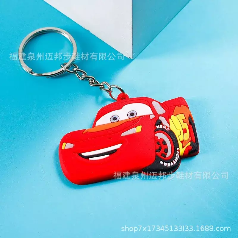 LLavero de cristal de Disney Pixar Car Lightning McQueen Mater Jackson, llavero de cabujón, bolsa de coche, soporte de anillo, dijes, regalo