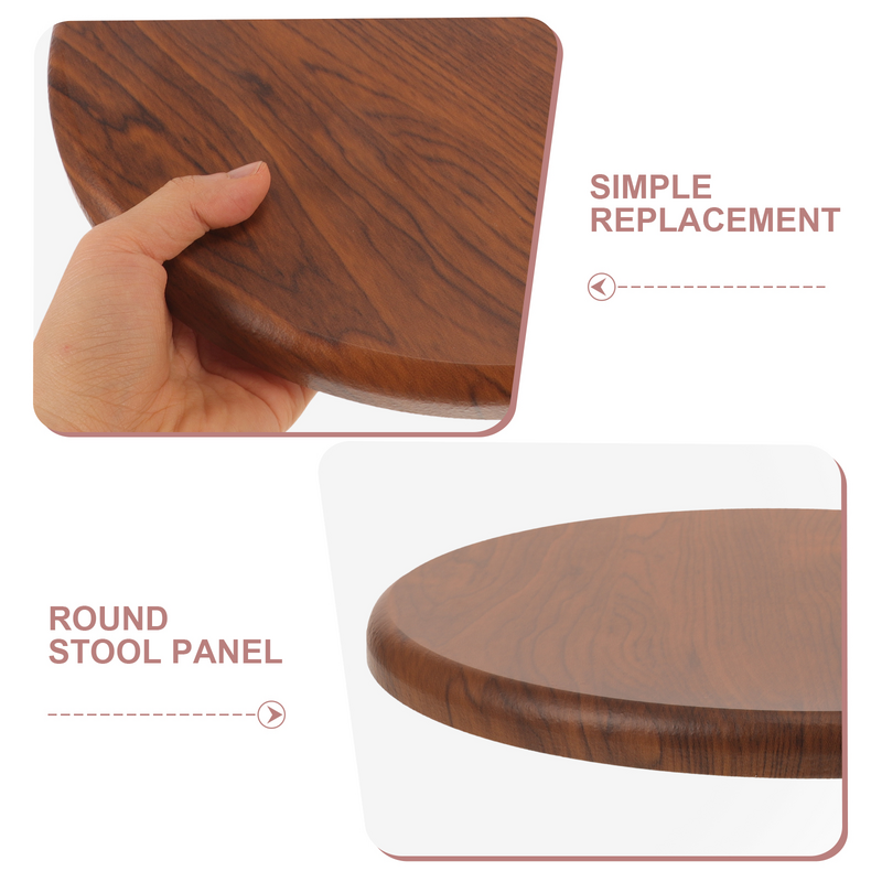 Taburete redondo circular, reemplazo de tablero de madera, superficie de madera lisa, parte superior