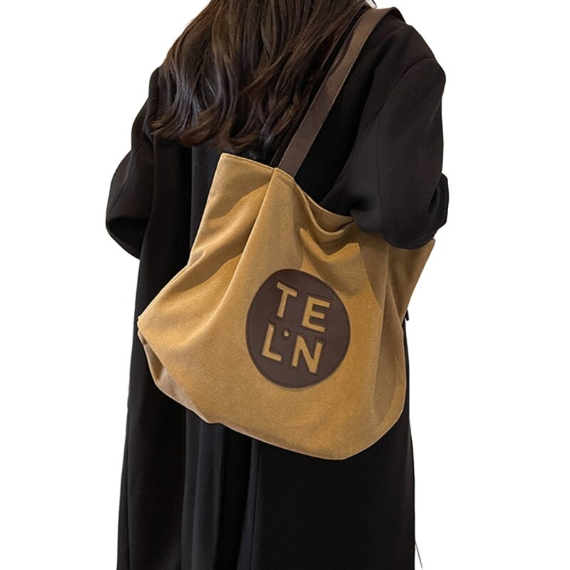 Bolsa nylon elegante espaçosa, bolsa ombro moderna durável para mulheres meninas, perfeita para trabalho, escola