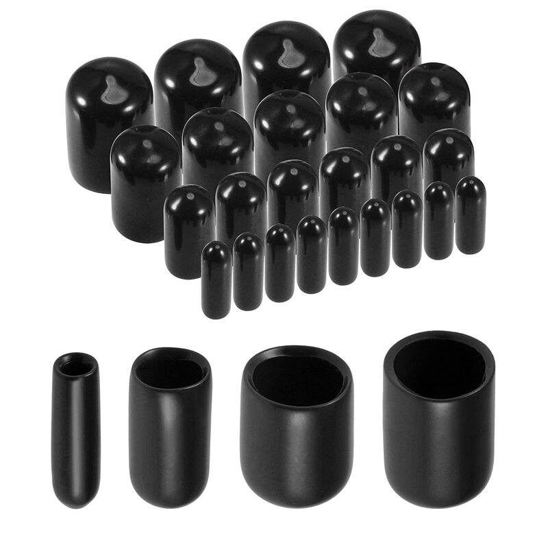 Kit de clasificación de protectores de goma para tubería de acero, tapa roscada de goma de vinilo de PVC de 3-25mm, 10/25/50 piezas