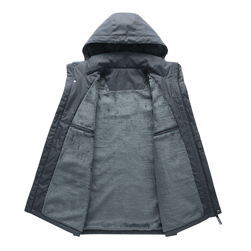 Erkek-chaqueta con capucha para hombre, abrigo de carga impermeable, a prueba de viento, para exteriores, invierno, 2024