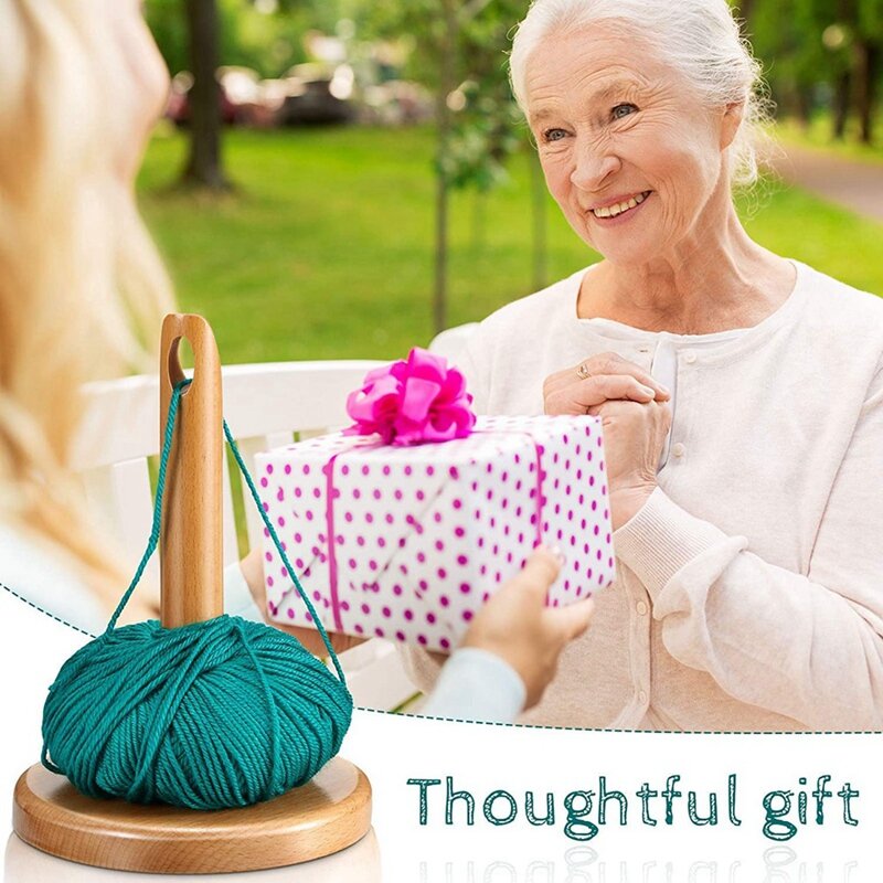 뜨개질을 위한 나무 원사 홀더 구멍이 있는 크로셰 뜨개질 자수 액세서리, 할머니를 위한 선물 원사 정리 도구