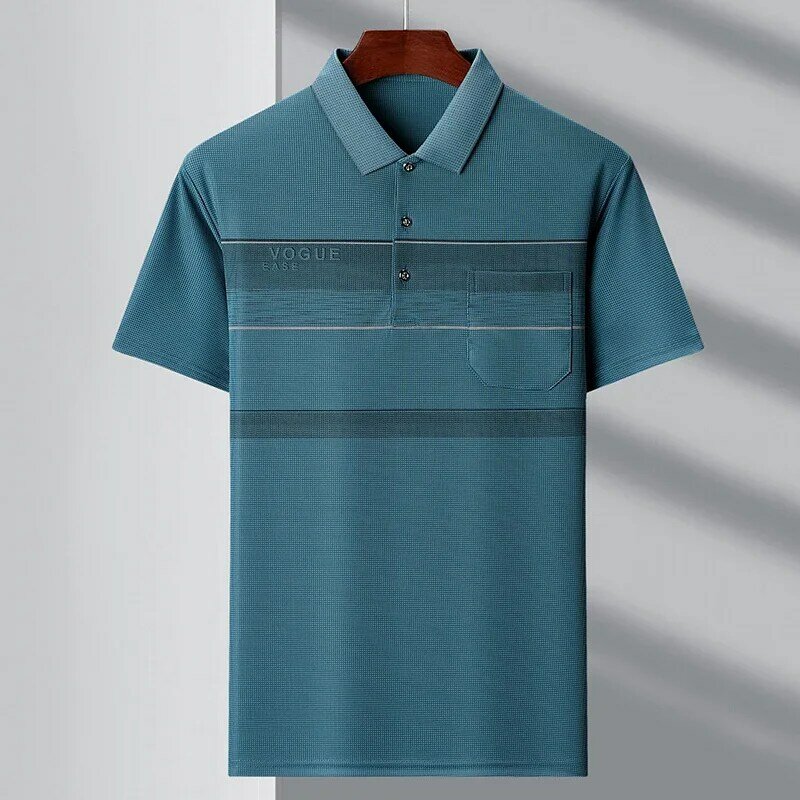 Kaus Polo pria, produk baru musim panas bisnis kasual longgar nyaman dan bernapas