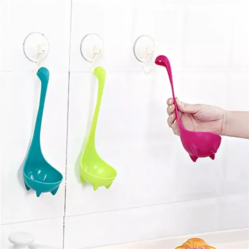 Creativity Dinosaur Long Handle Soup Spoon Food Grade PP Vertical Spoon Kitchen Cooking Spoon Cooking Stirrer  Kitchen Tool