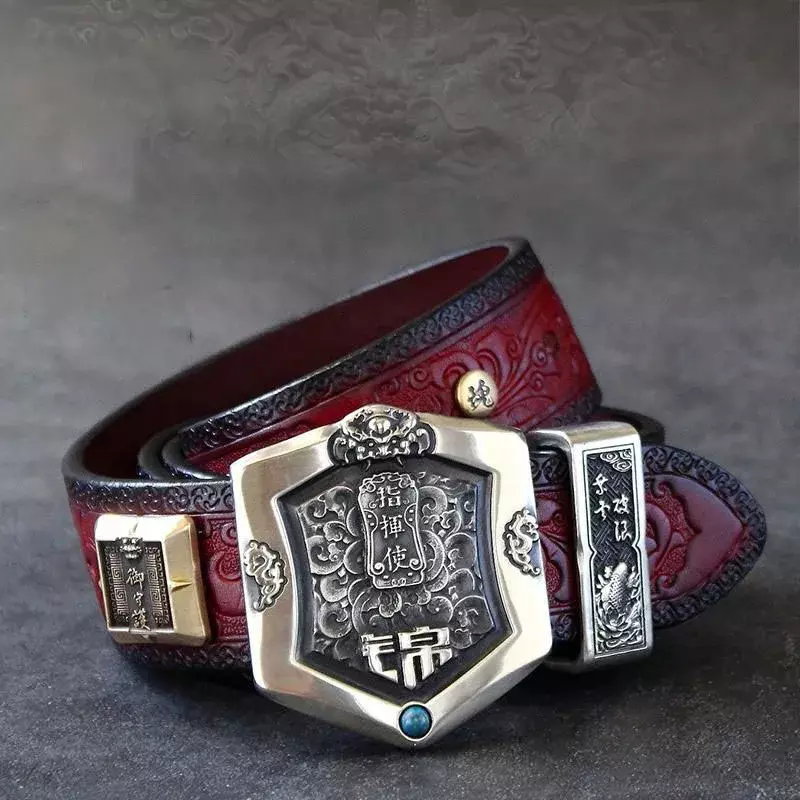 "Commander of the Brocade Clothes" men's belt buckle head accessories, pure copper forging ancient style, versatile and handsome