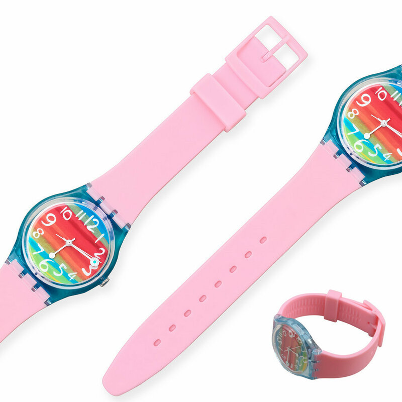 16mm 17mm 19mm 20mm Soft Silicone Bracelet Colorful Watchband for Swatch Watch Strap Replacement Watches Accessories with Tool