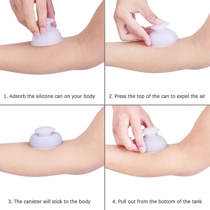 Silicone Vacuum Suction Cup Massager Body Cup Facial Skin Lifting Cupping Therapy Massage for Anti Cellulite Body Slimming jar