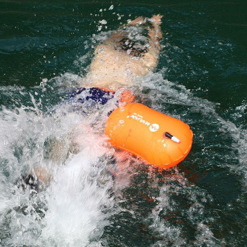 ทุ่นลอยน้ำเพื่อความปลอดภัยในการว่ายน้ำทุ่น1ชิ้นถุงว่ายน้ำแบบเป่าลมอุปกรณ์ว่ายน้ำกลางแจ้ง