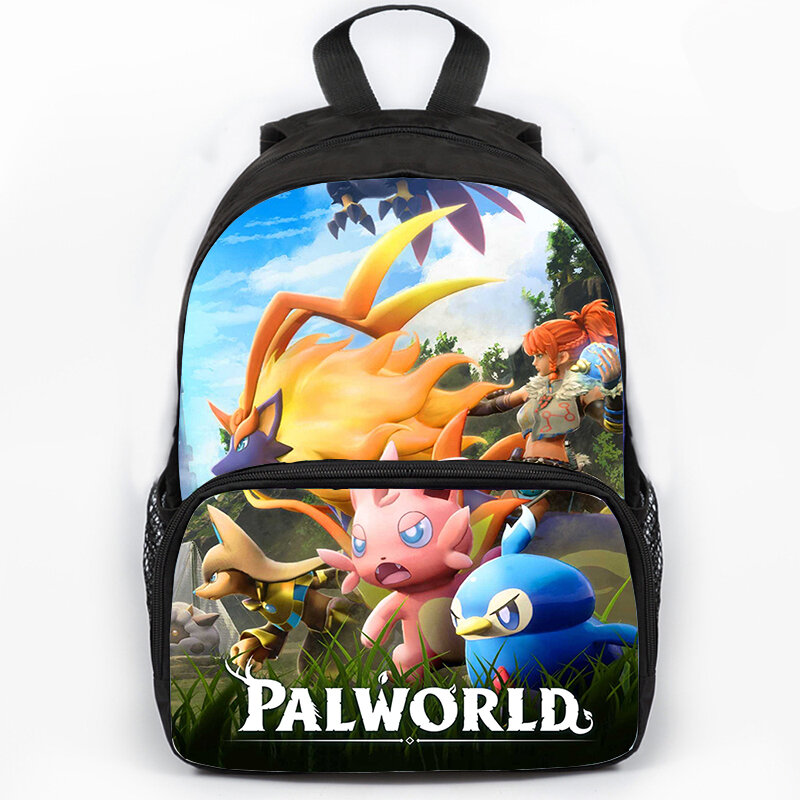 防水大容量バックパック、小学校の学生、男の子と女の子のブックバッグのためのpalworldプリントスクールバッグ、10代のラップトップバッグ