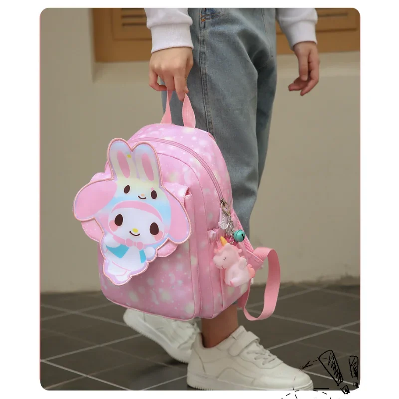 Mochila escolar Sanrio Meilti para estudiantes, bonita mochila con estampado de dibujos animados, impermeable, gran capacidad para niños