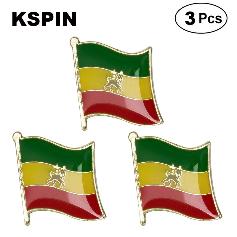 Bros Kerah Jas Ethiopia Pin Lencana Bendera Bros Lencana
