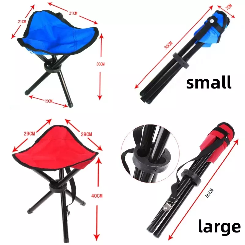 Taburete plegable portátil multifunción para exteriores, taburete triangular, ligero, ultraligero, para acampar y pescar