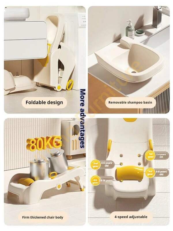 Sampo tempat tidur bayi, kursi malas cuci rambut dapat dilipat nyaman kursi Shower wastafel rumah Cama De Champu furnitur
