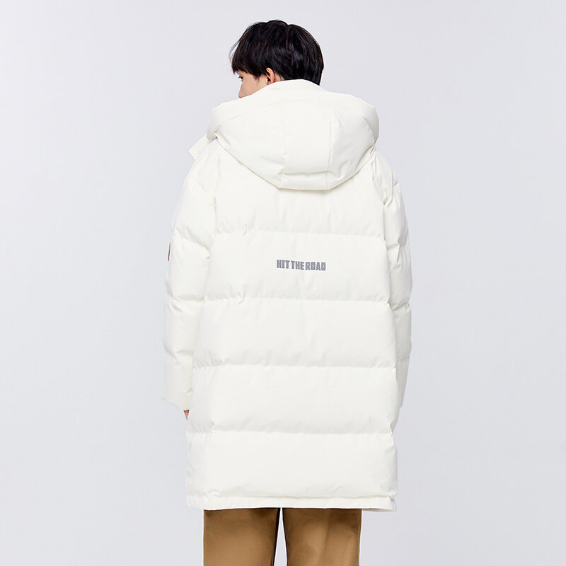 세미 다운 재킷 남성용, 루즈핏 글씨 프린팅, 중간 길이, 일상 통근용 방수 겨울 재킷, 2022 년 겨울 신상품