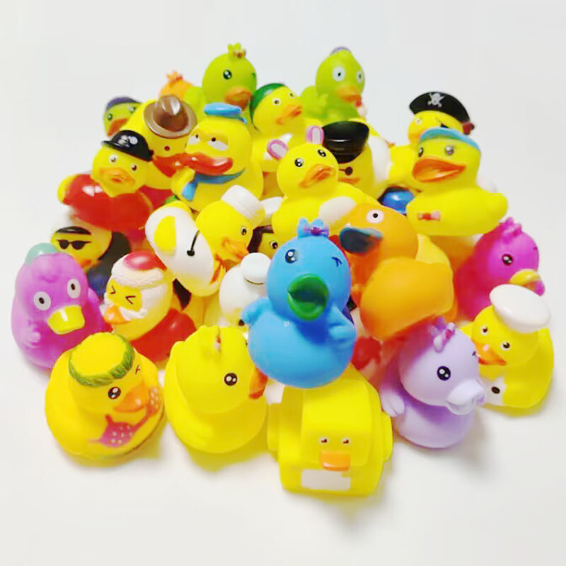 Pato De Borracha Bonito Assorted Ducky Banho Brinquedos Baby Shower Bath Toy Presentes Crianças Decorações De Festa De Aniversário 5-30Pcs