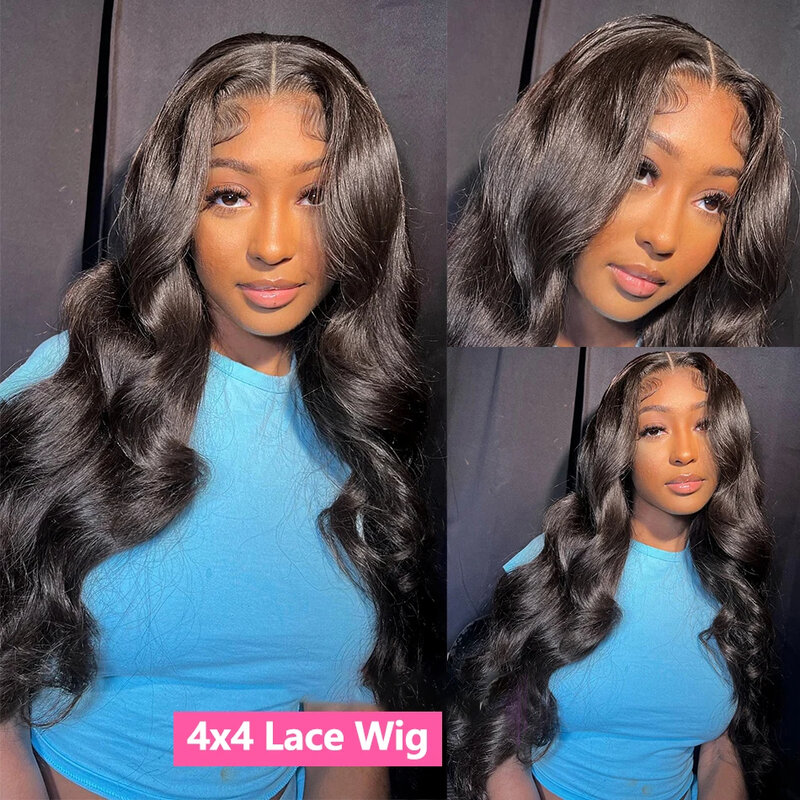 Body Wave Lace Front Wig para mulheres negras, pré arrancadas, onda solta, peruca frontal, sem cola, perucas de cabelo humano, 34 ", 13x4, 13x6, HD