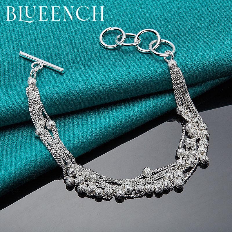 Bueench 925 Sterling Silber Ball Perlen Multilayer Kette Armband für Frauen Engagement Hochzeit Mode Hohe Schmuck
