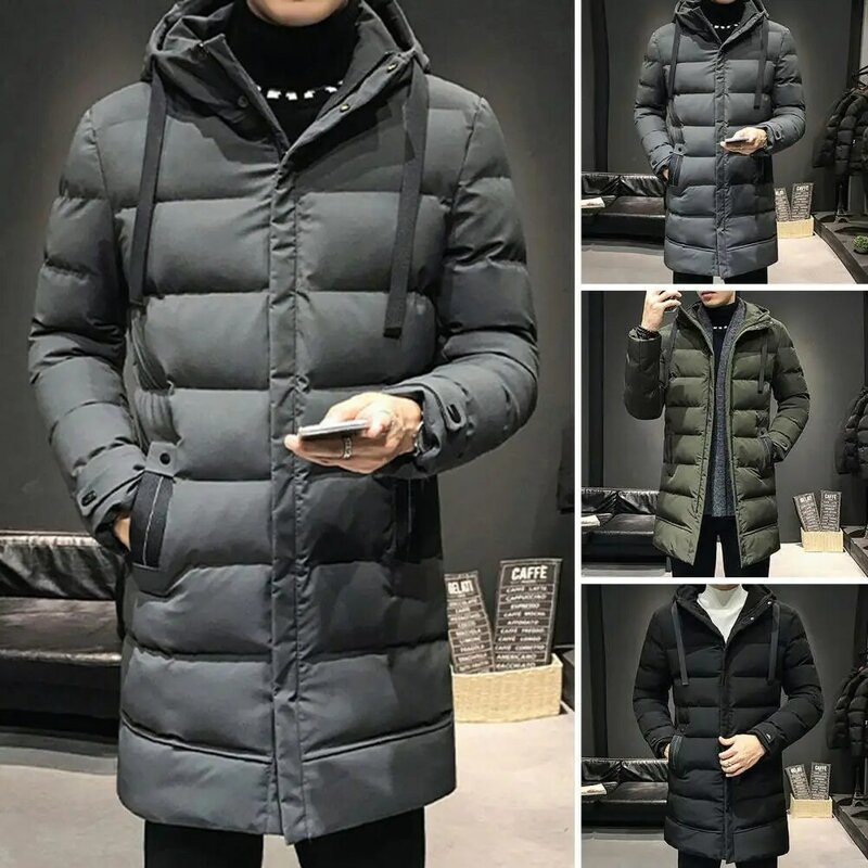 남성용 겨울 파카 다운 코트, 후드, 최고의 따뜻함, 바람 보호 바람막이, 하이 칼라, 중간 길이, 야외 스노우 재킷