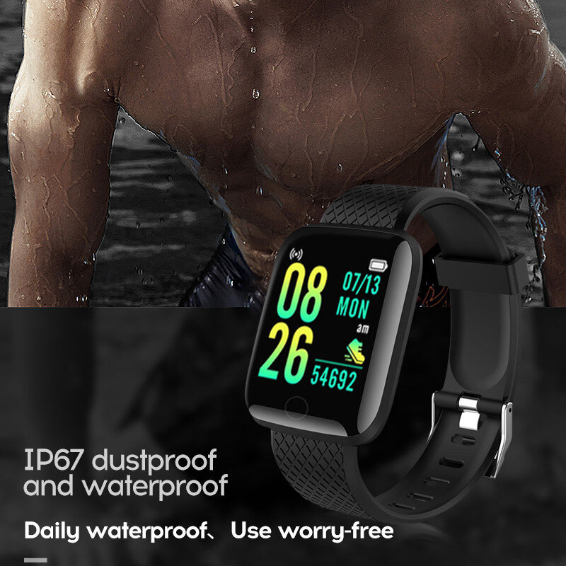 Smart Watch D13 Bluetooth Fitness Tracker Sports Watch Heart Rate Monitor Blood Pressure 116Plus Smart Bracelet for Android IOS