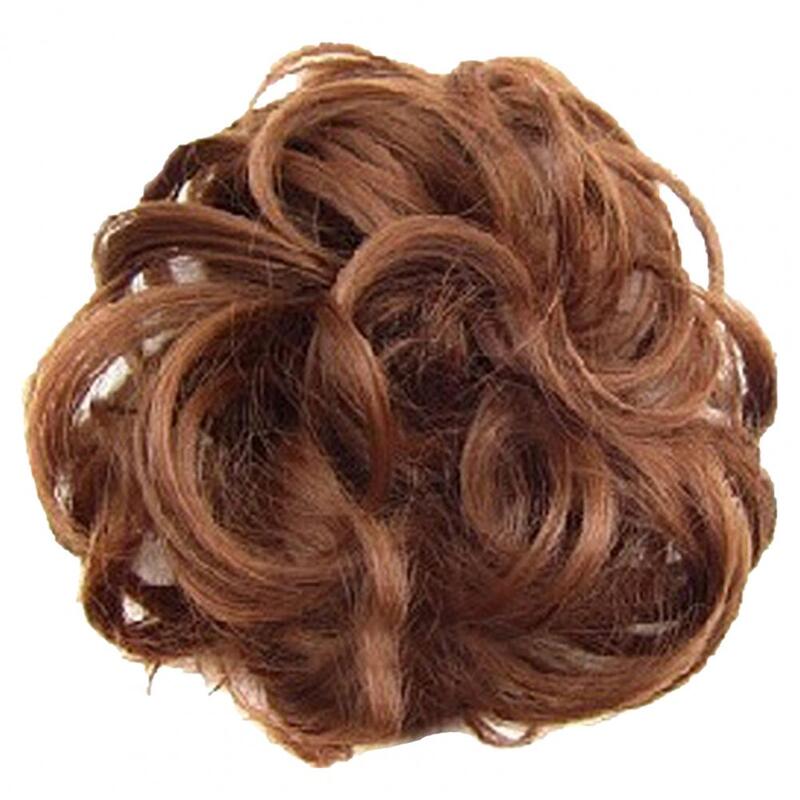 Extensões de cabelo sintético para mulheres, sujo, encaracolado, elástico cabelo Scrunchies, peruca Chignon, peruca, Scrunchie