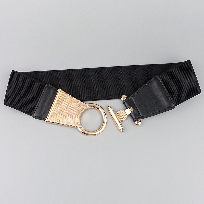 Cinturilla elástica con hebilla decorativa para mujer, anchos cinturones elásticos, cinturón para vestidos, suéter