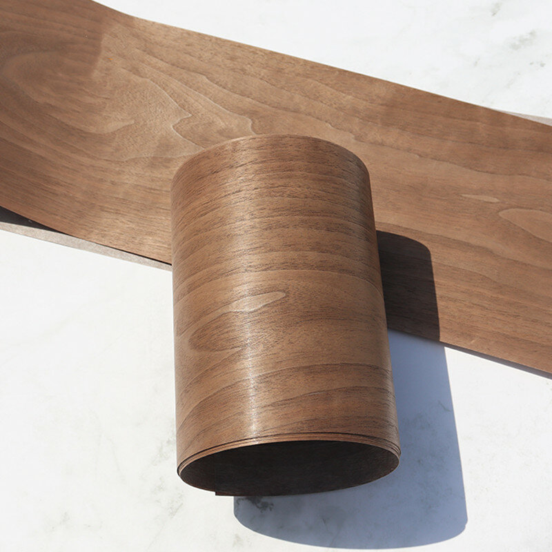 L:2.5meter lebar: 200mm ketebalan: 0.2mm Natural Hitam Walnut kayu tebal Speaker Veneer kulit kayu Solid