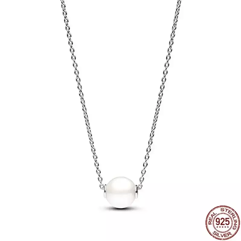 Classic Pearl Series Necklace 925 Sterling Silver New Sparkling Heart Necklace Exquisite Charm Jewelry Surprise Festival Gifts