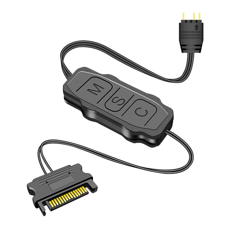 Кабель контроллера ARGB с SATA на 5 В, 3-контактный контроллер, адаптер, контроллер SATA, блок питания, RGB-кабель управления для охлаждающего вентилятора ПК
