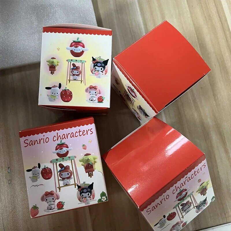 Niedliches Cartoon-Modell meine Melodie Sanrio Erdbeer Estate Serie Blind Box Kuromi Cinna moroll Kawaii Puppe Desktop-Dekoration Geschenk
