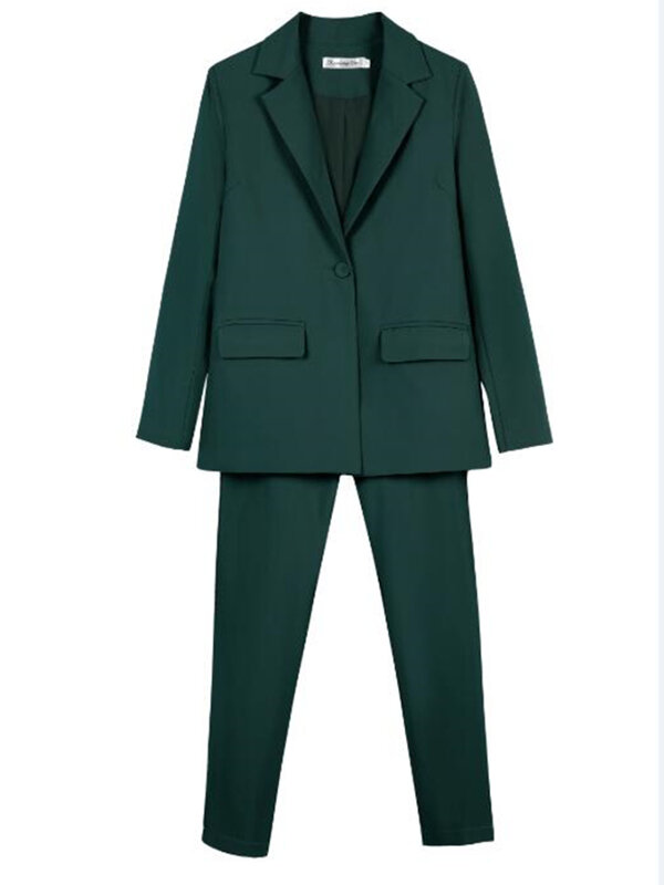 Pracy spodnie OL 2 sztuka zestaw dla kobiet biznesu wywiad jednolite marynarka Slim i ołówek spodnie damski garnitur oficjalny kobiet stroje