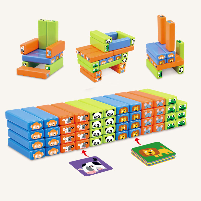 Heißer Verkauf 24 stücke Bausteine Tier Spiel Kunststoff Pädagogische Stacking Spielzeug Für 3 + Kinder
