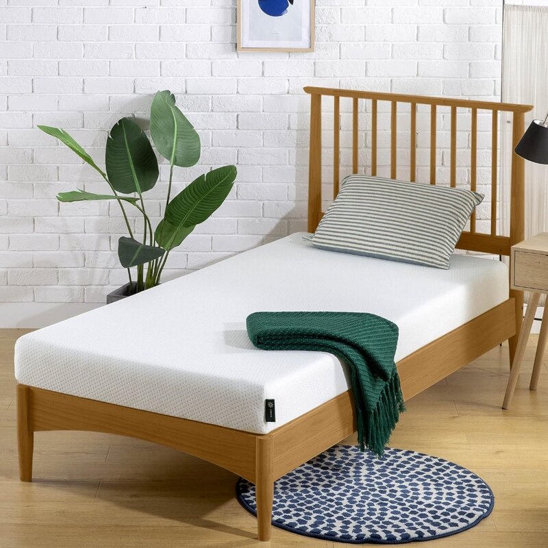 5 Inch Memory Foam Mattress, Fiberglass Free, Bunk Bed, Trundle Bed, Day Bed Compatible, Twin, White