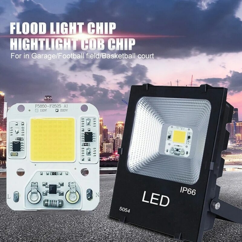 Chip LED COB AC 110V 220V, lámpara LED de 10W 20W 30W 50W, caja de luz LED de espectro completo para plantas, Bombilla de inundación