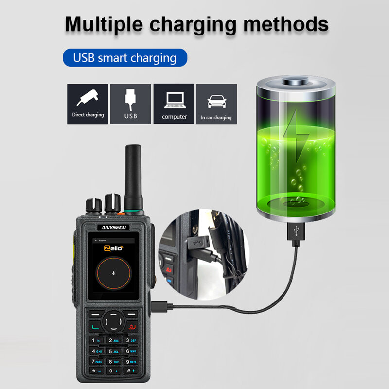 Anysec- walkie-talkie HD760, Radio con GPS, WIFI, red de teléfono IP67, resistente al agua, Android 7,1, portátil, 2,0 pulgadas, 4000mAh, 4G, LTE, POC