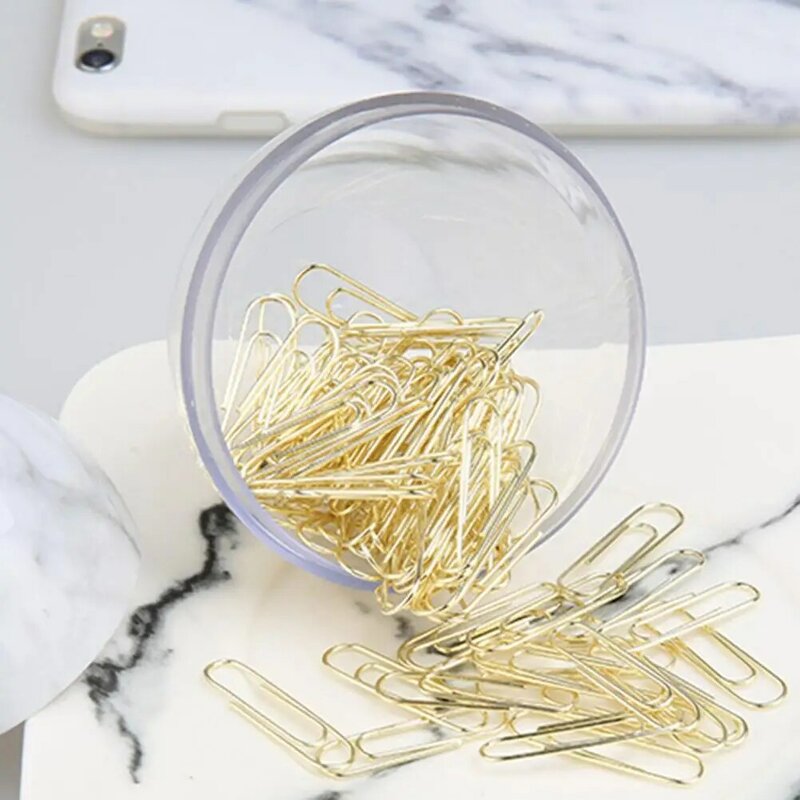 Desk Accessory Paper Clip Dispenser Magnetic Paper Clip Holder Stylish Round Desktop Organizer with 100 Clips for Office
