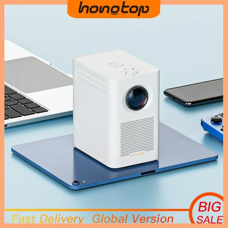 Hongtop s30maxポータブルスマートミニプロジェクター1080p 9500lポータブルプロジェクターAndroidプロジェクター付きwifiとbluetoothリモート