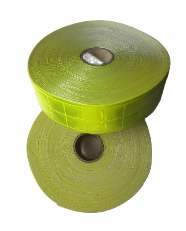 5cm*5m Fluorescent Yellow PVC Reflective Warning Tape For Roadsafety Clothing