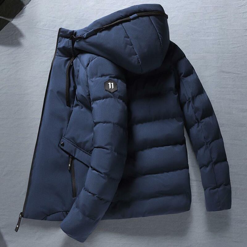 남성용 후드 파카 따뜻한 방풍 코트, 두꺼운 지퍼 재킷, 솔리드 다운 코트, 패션 겨울 M-3Xl