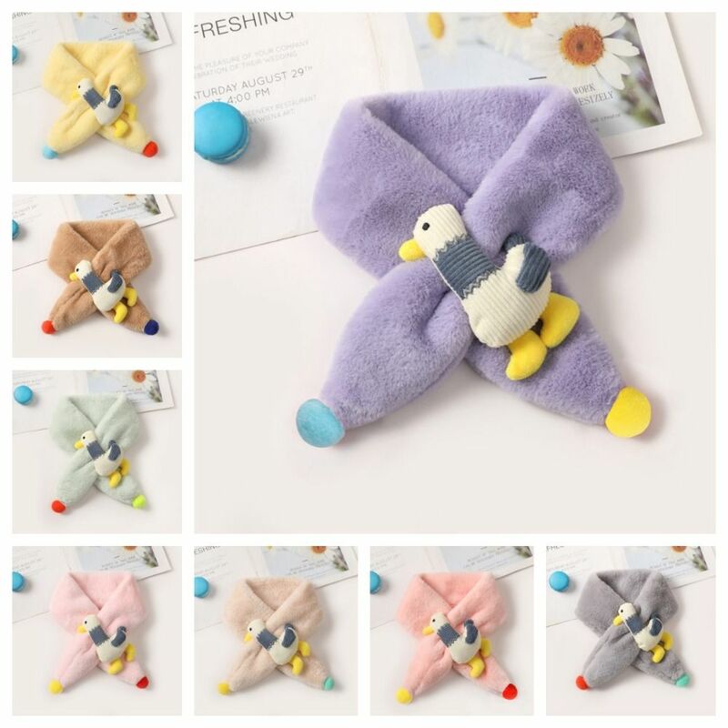 Imitazione pelliccia di coniglio sciarpa per bambini scialle fazzoletto da collo protezione calda del collo per bambini sciarpa invernale per bambini