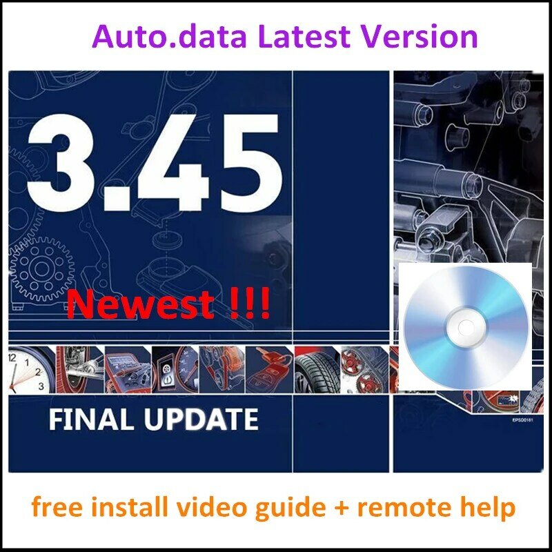 Logiciel de réparation automatique Autodata 3.45, boîte virtuelle de données 3.45, aide à l'installation gratuite, mise à jour du logiciel de voiture jusqu'à l'année 2014, dernière version
