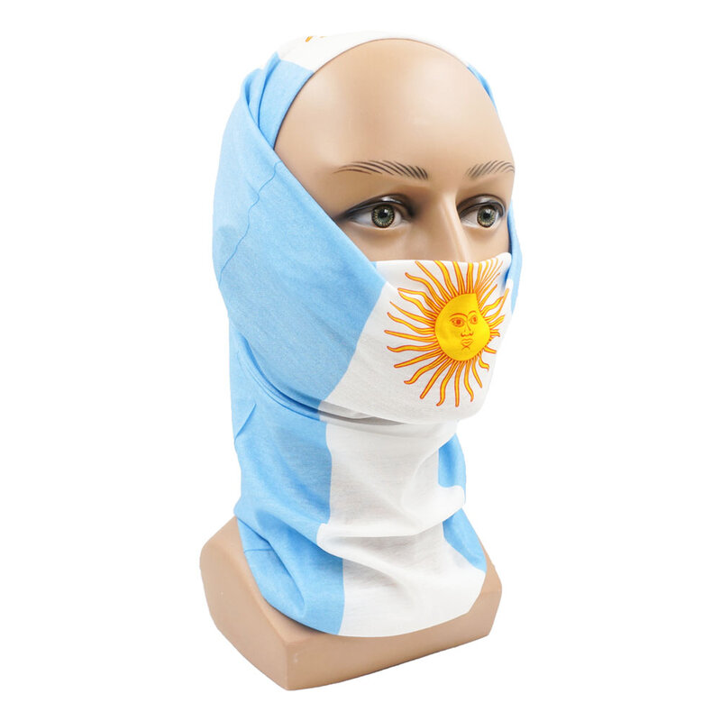 Bandana transpirable con bandera de Argentina, protección facial sin costuras para fanáticos del fútbol en todo el mundo, diadema para deportes al aire libre, para el cuello polaina, Verano