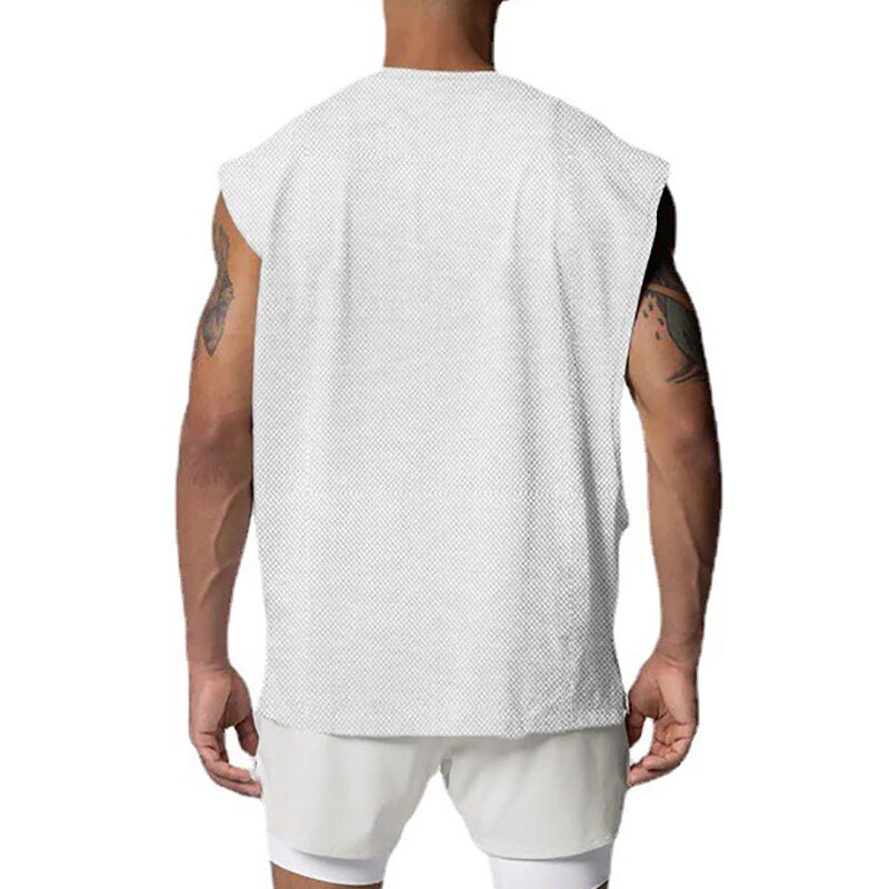 Gym Casual Losse Tank Top Bodybuilding Kleding Zomer Mouwloze Ademend Mesh Shirt Man Fitness Singlet Sport Workout Vest