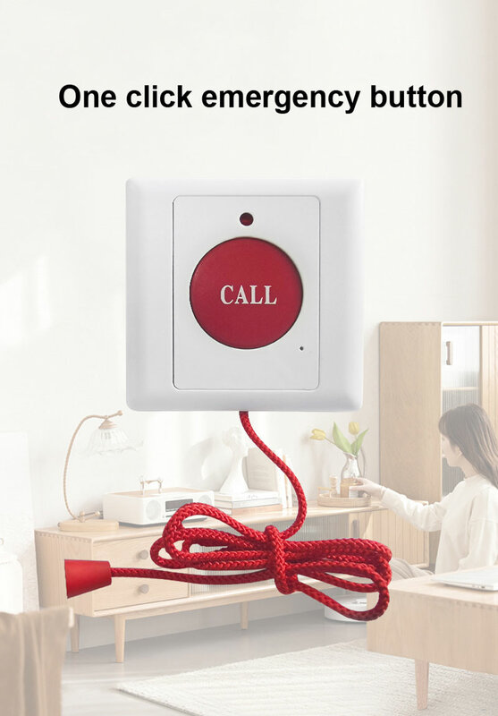 Botão Wired Emergency Call, Pressione o botão, puxando a corda, Hospital Help Call System, 5pcs