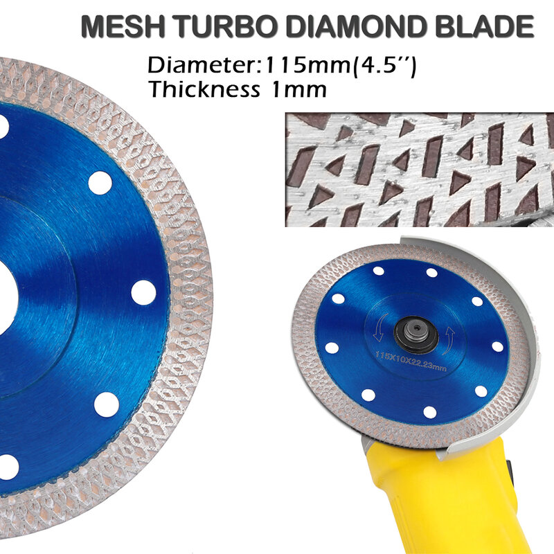 4.5 inch Diamond Saw Blade Super Thin Diamond Saw Blade for Cutting Porcelain Tiles Granite Marble Ceramics Works with Tile Saw
