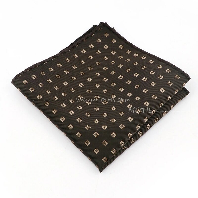 Men's Elegantly Polyester Pocket Squared Handkerchief Brown Striped Hankerchief Party Daily Wear Suits Tie In Accessories Gifts